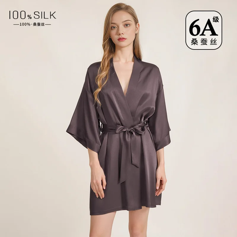 Robe Silk Women - Женский халат из чистого шелка тутового