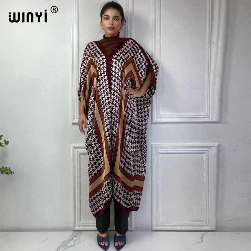 Robe Silk Women - WINYI летнее Африканское платье с V-образным